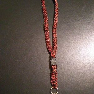 Handmade Black and Red Neck Lanyard
